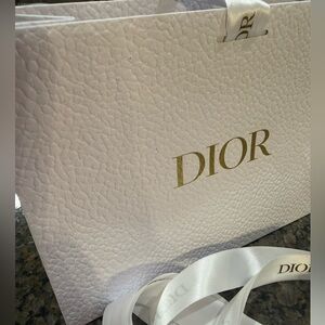 NEW. Authentic DIOR gift wrap set: bag, ribbon, tissue paper, cards + envelope